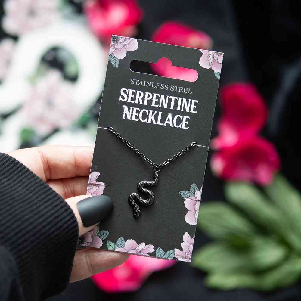 Something Different - Snake Pendant Collier - Noir